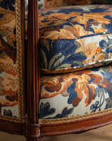 Art Deco Tub Chairs in Pierre Frey Fontainebleau Linen, France, 1940's (2 available)