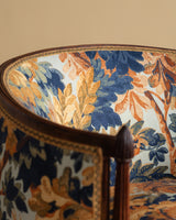 Art Deco Tub Chairs in Pierre Frey Fontainebleau Linen, France, 1940's (2 available)