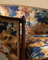 Art Deco Tub Chairs in Pierre Frey Fontainebleau Linen, France, 1940's (2 available)