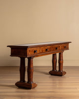 Marble-Top Wood Column Console, Italy, 1910's