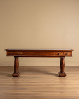 Marble-Top Wood Column Console, Italy, 1910's