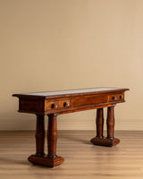 Marble-Top Wood Column Console, Italy, 1910's