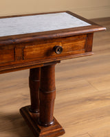 Marble-Top Wood Column Console, Italy, 1910's