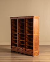 Three-Door Oak Tambour Cabinet, Italy, Early 20th Century