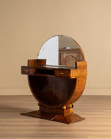 Italian Art Deco Circular Vanity with Mirror, 1930s