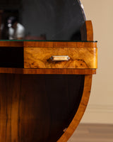 Italian Art Deco Circular Vanity with Mirror, 1930s
