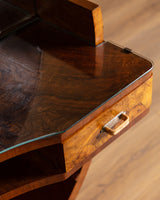 Italian Art Deco Circular Vanity with Mirror, 1930s