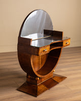 Italian Art Deco Circular Vanity with Mirror, 1930s