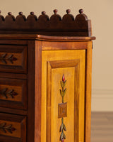 Folk Art Carved Floral Petite Chest, Italy, Late 19th Century