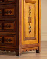 Folk Art Carved Floral Petite Chest, Italy, Late 19th Century