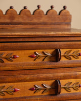 Folk Art Carved Floral Petite Chest, Italy, Late 19th Century