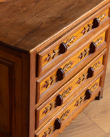 Folk Art Carved Floral Petite Chest, Italy, Late 19th Century