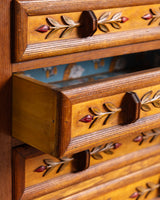 Folk Art Carved Floral Petite Chest, Italy, Late 19th Century
