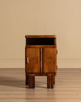 Pair of Art Deco Geometric Wood Nightstands, Italy, 1920's