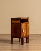 Pair of Art Deco Geometric Wood Nightstands, Italy, 1920's