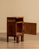 Pair of Art Deco Geometric Wood Nightstands, Italy, 1920's