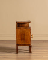 Pair of Art Deco Geometric Wood Nightstands, Italy, 1920's