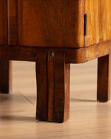 Pair of Art Deco Geometric Wood Nightstands, Italy, 1920's