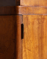 Pair of Art Deco Geometric Wood Nightstands, Italy, 1920's