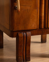 Pair of Art Deco Geometric Wood Nightstands, Italy, 1920's