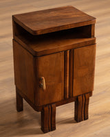 Pair of Art Deco Geometric Wood Nightstands, Italy, 1920's