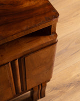 Pair of Art Deco Geometric Wood Nightstands, Italy, 1920's