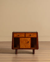 Pair of Art Deco Burl Wood Nightstands, Italy, 1930's