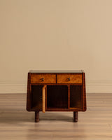 Pair of Art Deco Burl Wood Nightstands, Italy, 1930's