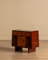 Pair of Art Deco Burl Wood Nightstands, Italy, 1930's