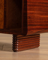 Pair of Art Deco Burl Wood Nightstands, Italy, 1930's