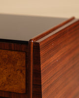 Pair of Art Deco Burl Wood Nightstands, Italy, 1930's