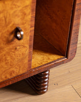 Pair of Art Deco Burl Wood Nightstands, Italy, 1930's