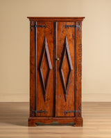 Rustic Diamond Panel Armoire w/ Iron Fastenings, Italy, 19th Century