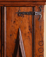 Rustic Diamond Panel Armoire w/ Iron Fastenings, Italy, 19th Century