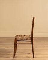 Set of 6 Italian Scalloped Back Dining Chairs Manner of Ico Parisi, 1940's