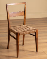 Set of 6 Italian Scalloped Back Dining Chairs Manner of Ico Parisi, 1940's