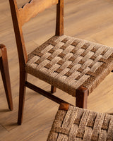 Set of 6 Italian Scalloped Back Dining Chairs Manner of Ico Parisi, 1940's