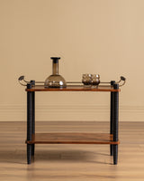 Italian Ribbed Leg Bar Table w/ Brass Accents, 1960's