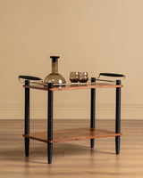 Italian Ribbed Leg Bar Table w/ Brass Accents, 1960's