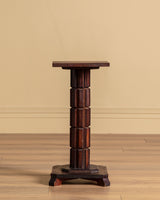 Tramp Art Carved Wood Pedestal, American, Early 20th Century