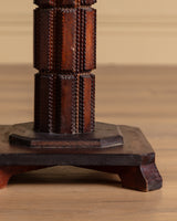 Tramp Art Carved Wood Pedestal, American, Early 20th Century