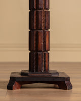 Tramp Art Carved Wood Pedestal, American, Early 20th Century