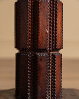 Tramp Art Carved Wood Pedestal, American, Early 20th Century