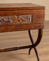 Carved and Inlaid Sewing Table Manner of Luigi Scremin, Italy, 1930's