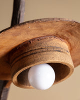 One-of-a-Kind Primitive Sculptural Wood Floor Lamp