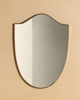 Italian Shield Shaped Brass Mirror Manner of Gio Ponti, 1950s