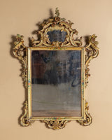Venetian Rococo Mirror with Painted Accents, Italy, 19th Century