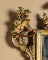 Venetian Rococo Mirror with Painted Accents, Italy, 19th Century