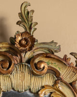 Venetian Rococo Mirror with Painted Accents, Italy, 19th Century
