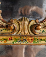 Venetian Rococo Mirror with Painted Accents, Italy, 19th Century